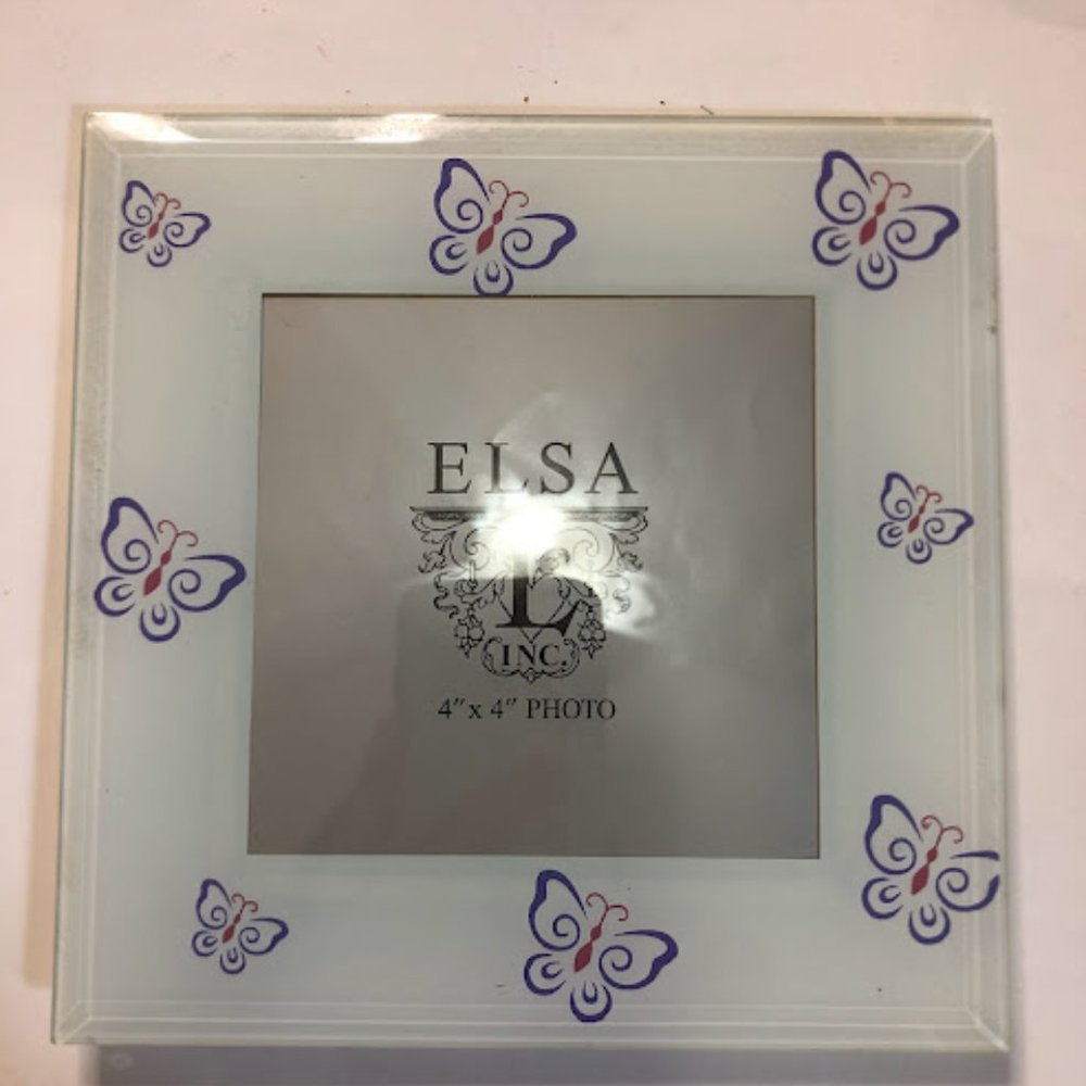 Elsa L Purple & Pink Butterfly 4 x 4 Picture Frame